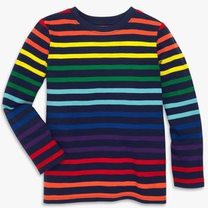 Primary long sleeve tee in rainbow stripe